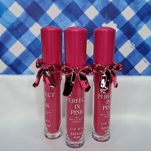 BATH & BODY WORKS 'PERFECT IN PINK'  LIP OIL 3-PIECE GIFT SET LIMITED-EDITION